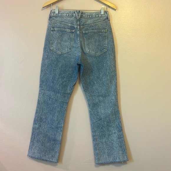 Veronica Beard Carly Kick Flare High Rise Jean Pebble Stone Raw Hem Blue Sz 26 - Picture 5 of 11